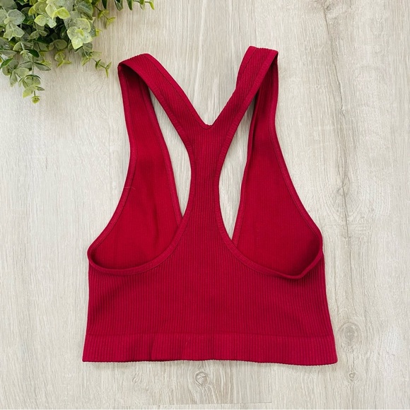 Free People Ribbed Pullover Bralette Maroon Sz XS/S - Picture 3 of 3